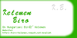 kelemen biro business card